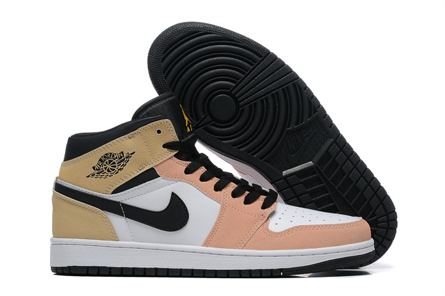 Women's Running Weapon Air Jordan 1 White/Gold/Pink Shoes 0349 Women's Running Weapon Air Jordan 1 White/Gold/Pink Shoes 0349